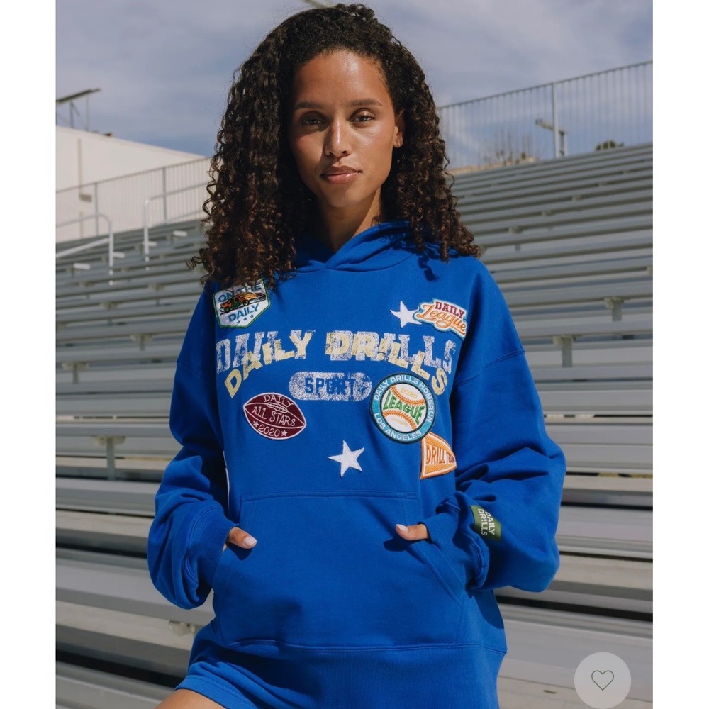 Daily Drills Oversized Allstar Hoodie Cobalt Size XS/S NIB